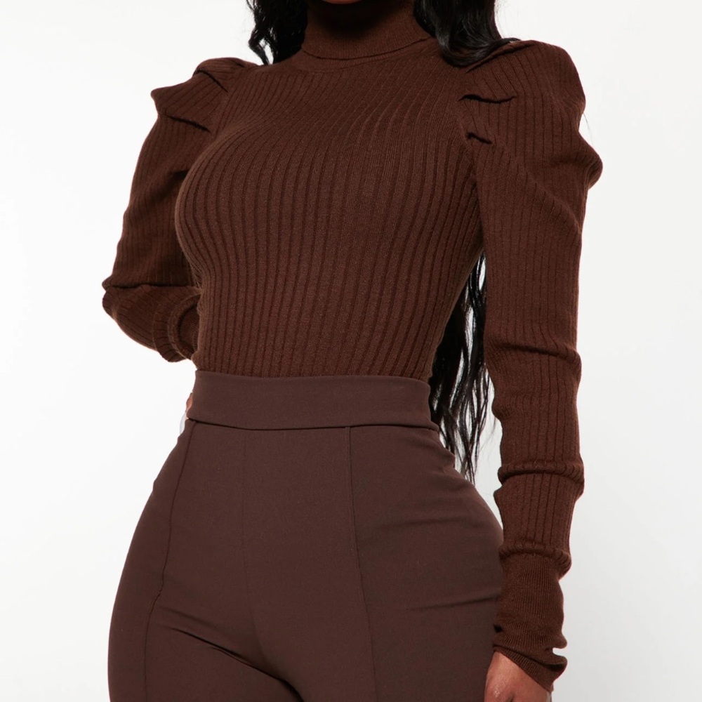 Brown Turtleneck Sweater